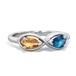 Citrine Infinity 14K White Gold ring R5050