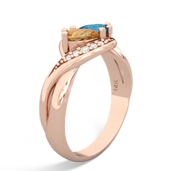 Citrine Summer Winds 14K Rose Gold ring R5342