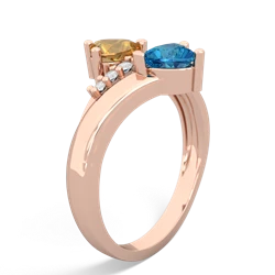 Citrine Heart To Heart 14K Rose Gold ring R2064