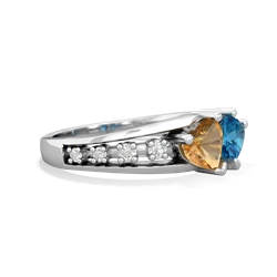 Citrine Heart To Heart 14K White Gold ring R3342