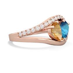 Citrine Nestled Heart Keepsake 14K Rose Gold ring R5650