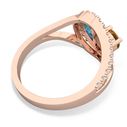 Citrine Nestled Heart Keepsake 14K Rose Gold ring R5650