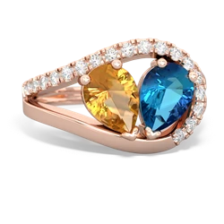 Citrine Nestled Heart Keepsake 14K Rose Gold ring R5650