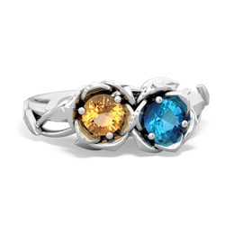 Citrine Rose Garden 14K White Gold ring R5510