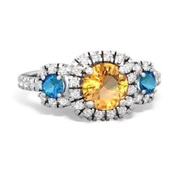 Citrine Regal Halo 14K White Gold ring R5350