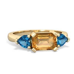 Citrine Three Stone 14K Yellow Gold ring R5235