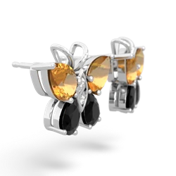 Citrine Butterfly 14K White Gold earrings E2215