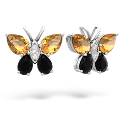 Citrine Butterfly 14K White Gold earrings E2215