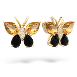 Citrine Butterfly 14K Yellow Gold earrings E2215