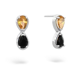 Citrine Infinity 14K White Gold earrings E5050