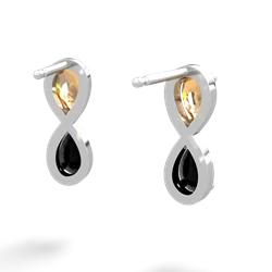 Citrine Infinity 14K White Gold earrings E5050