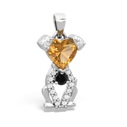 Citrine Puppy Love 14K White Gold pendant P5800