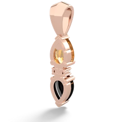 Citrine Bowtie Drop 14K Rose Gold pendant P0865