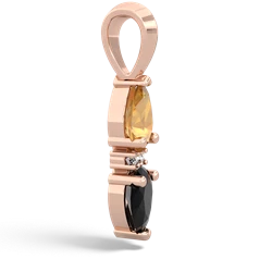 Citrine Bowtie Drop 14K Rose Gold pendant P0865