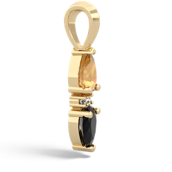 Citrine Bowtie Drop 14K Yellow Gold pendant P0865