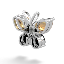 Citrine Butterfly 14K White Gold pendant P2215