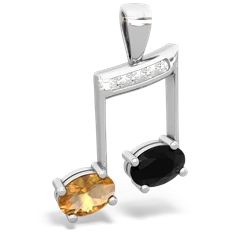 Citrine Color Of Music 14K White Gold pendant P3334