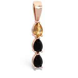 Citrine Dew Drops 14K Rose Gold pendant P2251