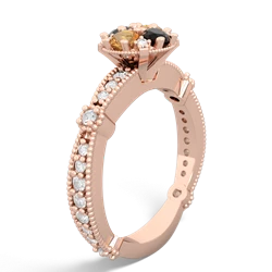 Citrine Sparkling Tiara Cluster 14K Rose Gold ring R26293RD