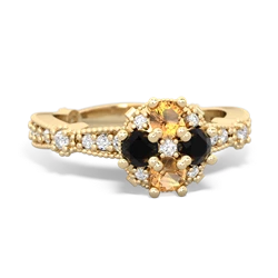 Citrine Sparkling Tiara Cluster 14K Yellow Gold ring R26293RD