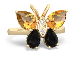 Citrine Butterfly 14K Yellow Gold ring R2215