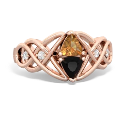 Citrine Keepsake Celtic Knot 14K Rose Gold ring R5300