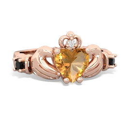 Citrine Claddagh Keepsake 14K Rose Gold ring R5245