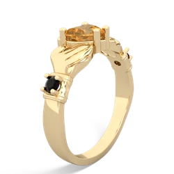 Citrine Claddagh Keepsake 14K Yellow Gold ring R5245