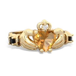 Citrine Claddagh Keepsake 14K Yellow Gold ring R5245