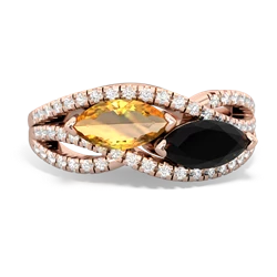 Citrine Diamond Rivers 14K Rose Gold ring R3070