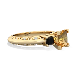 Citrine Eternal Embrace Engagement 14K Yellow Gold ring C2001