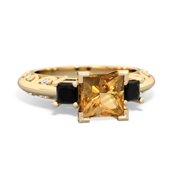 Citrine Eternal Embrace Engagement 14K Yellow Gold ring C2001