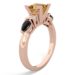 Citrine 6Mm Princess Eternal Embrace Engagement 14K Rose Gold ring C2002