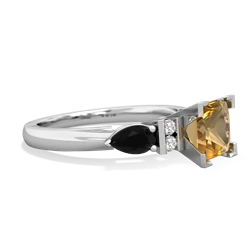 Citrine 6Mm Princess Eternal Embrace Engagement 14K White Gold ring C2002