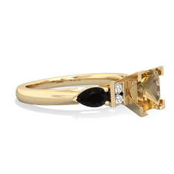 Citrine 6Mm Princess Eternal Embrace Engagement 14K Yellow Gold ring C2002