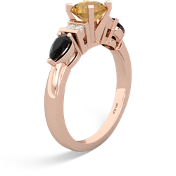 Citrine 6Mm Round Eternal Embrace Engagement 14K Rose Gold ring R2005