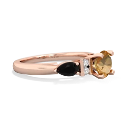 Citrine 6Mm Round Eternal Embrace Engagement 14K Rose Gold ring R2005