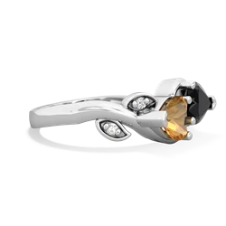 Citrine Floral Elegance 14K White Gold ring R5790