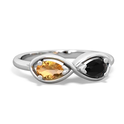 Citrine Infinity 14K White Gold ring R5050