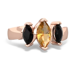 Citrine Three Peeks 14K Rose Gold ring R2433