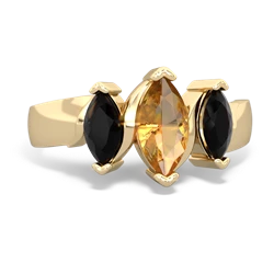 Citrine Three Peeks 14K Yellow Gold ring R2433