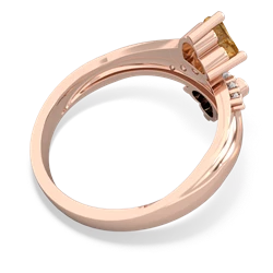 Citrine Heart To Heart 14K Rose Gold ring R2064