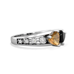 Citrine Heart To Heart 14K White Gold ring R3342