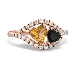 Citrine Mother And Child 14K Rose Gold ring R3010