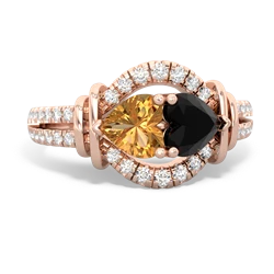 Citrine Art-Deco Keepsake 14K Rose Gold ring R5630