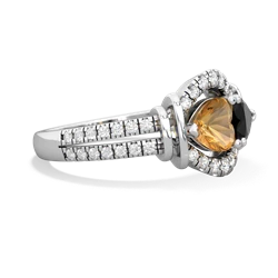 Citrine Art-Deco Keepsake 14K White Gold ring R5630