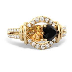 Citrine Art-Deco Keepsake 14K Yellow Gold ring R5630