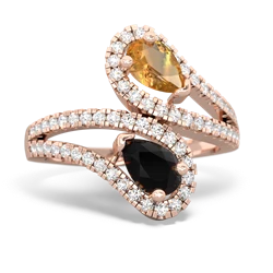 Citrine Diamond Dazzler 14K Rose Gold ring R3000