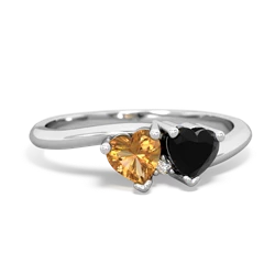 Citrine Sweethearts 14K White Gold ring R5260