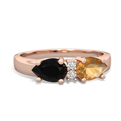 Citrine Pear Bowtie 14K Rose Gold ring R0865